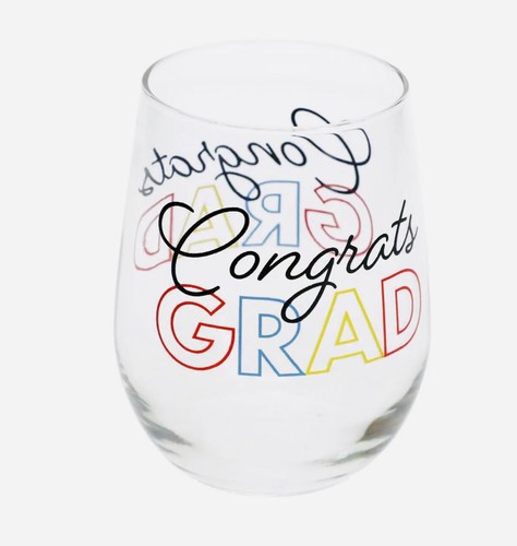 Greenbrier “Congrats GRAD” 16.8 oz Inspirational Seamless Bear/Wine Glass - Picture 2 of 9