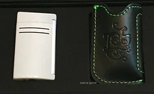 S.T. Dupont Optic White MaxiJet Torch Lighter (020159N) & Pouch, New In Box