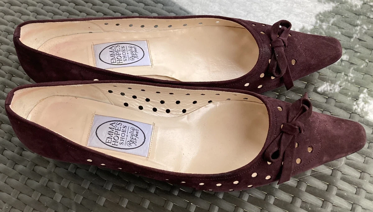 Emma Hope Low Court Shoe Burgundy Suede Size 40 eBay
