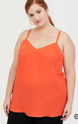 NWT Torrid Plus Size 2X 18/20 Georgette Tunic Blouse Cami Orange