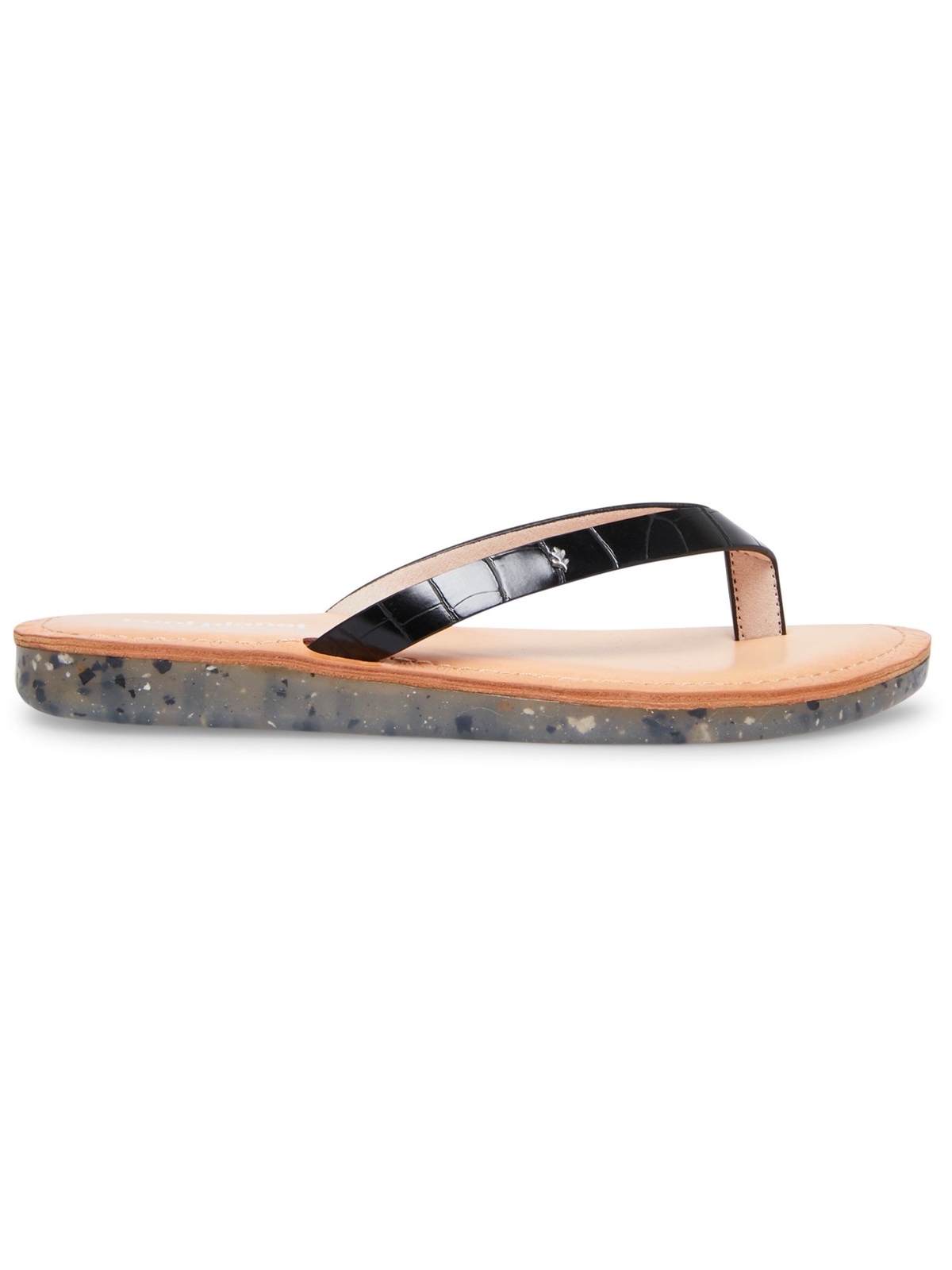 COOL PLANET BY STEVE MADDEN Женские черные сандалии-слипоны Planet Toe на флип-флопе 7 М 1690₽