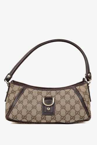 Gucci Brown Monogram D Ring Abbey Pochette Shoulder Bag