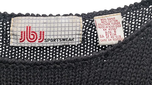 80s jbj SPORTSWEAR Artsy Sweater S Black Multi Intarsia Oversized Whimsical Vintage - Bild 7 von 12