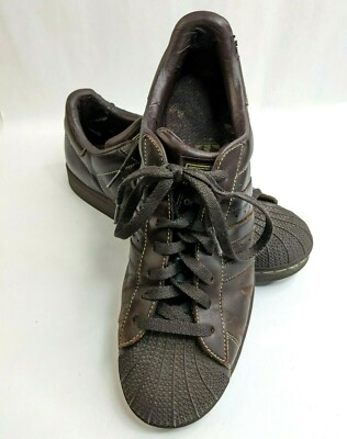 brown adidas shell toes