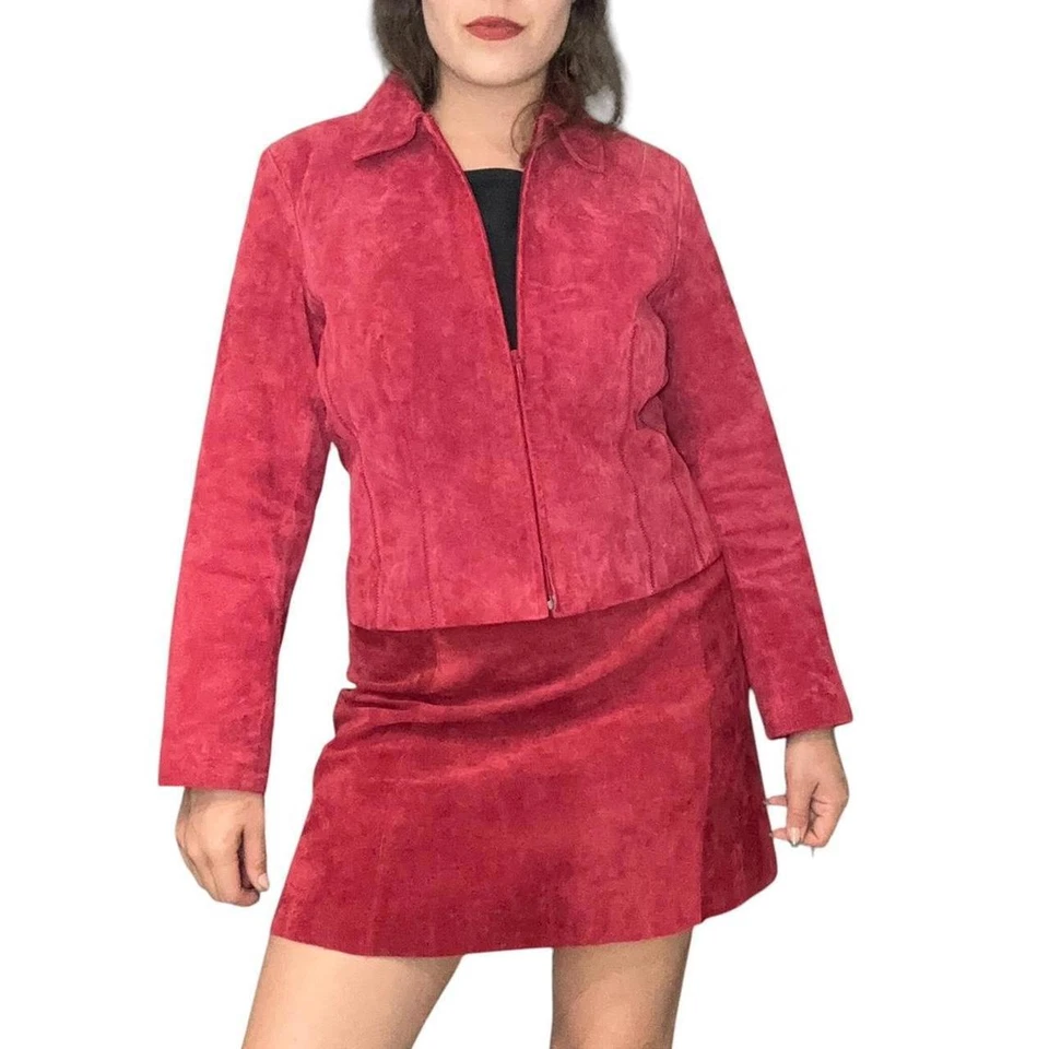 Chaqueta de gamuza roja, pequeña P Foto 3 de 4