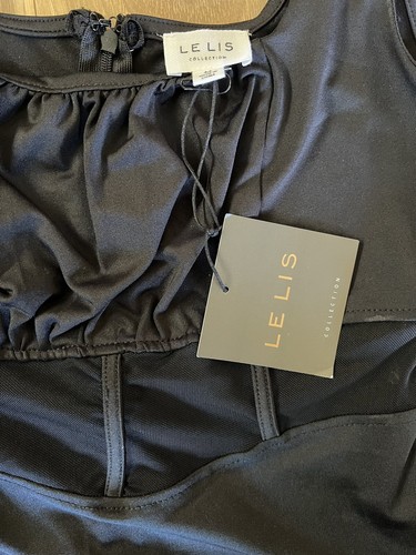 NWT LE LIS Little Black Dress Size MED Sheer and Sexy Party Going Out Fun Prom - 第 13/15 張圖片