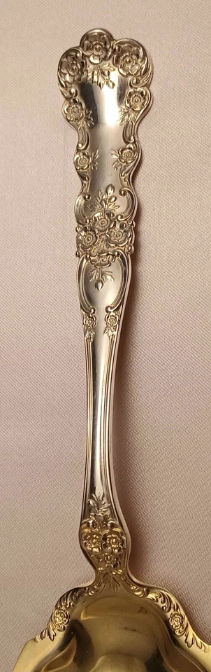 Cuchara para servir ensalada Buttercup de Gorham Sterling con tazón de lavado dorado - 8 3/4" Foto 4 de 4