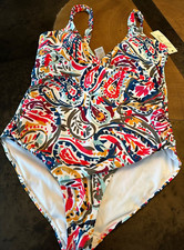 NWT ANNE COLE SWIMSUIT WOMENS SZ 14 1 PC PAISLEYVACATION