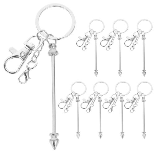 8 Pcs Beaded Key Chain Beadable Rings Reusable Keychain Miss Man