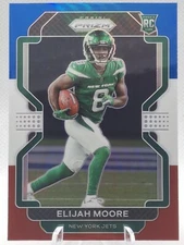 2021 Panini Prizm Elijah Moore RC Rookie Card Red White & Blue Prizm #346