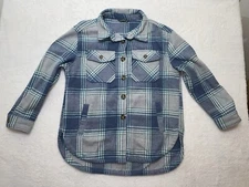 Members Mark Blue White Gray Plaid Shacket Women’s Medium Small Stains