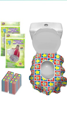 #ad Mighty Clean Baby Toilet Seat Covers Disposable 2 Packs of 12 Covers 24 Large $7.99