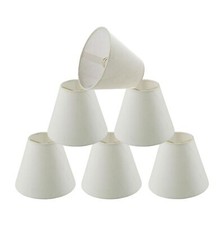 Aspen Creative 2PCS Hardback Empire Lamp Shade White Chandelier Clip-On 6"x5"