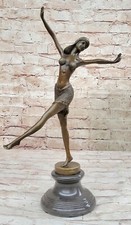 Bronze art deco Dancer Egyptian Dancer "Footsteps", signed Mirval Figurine
