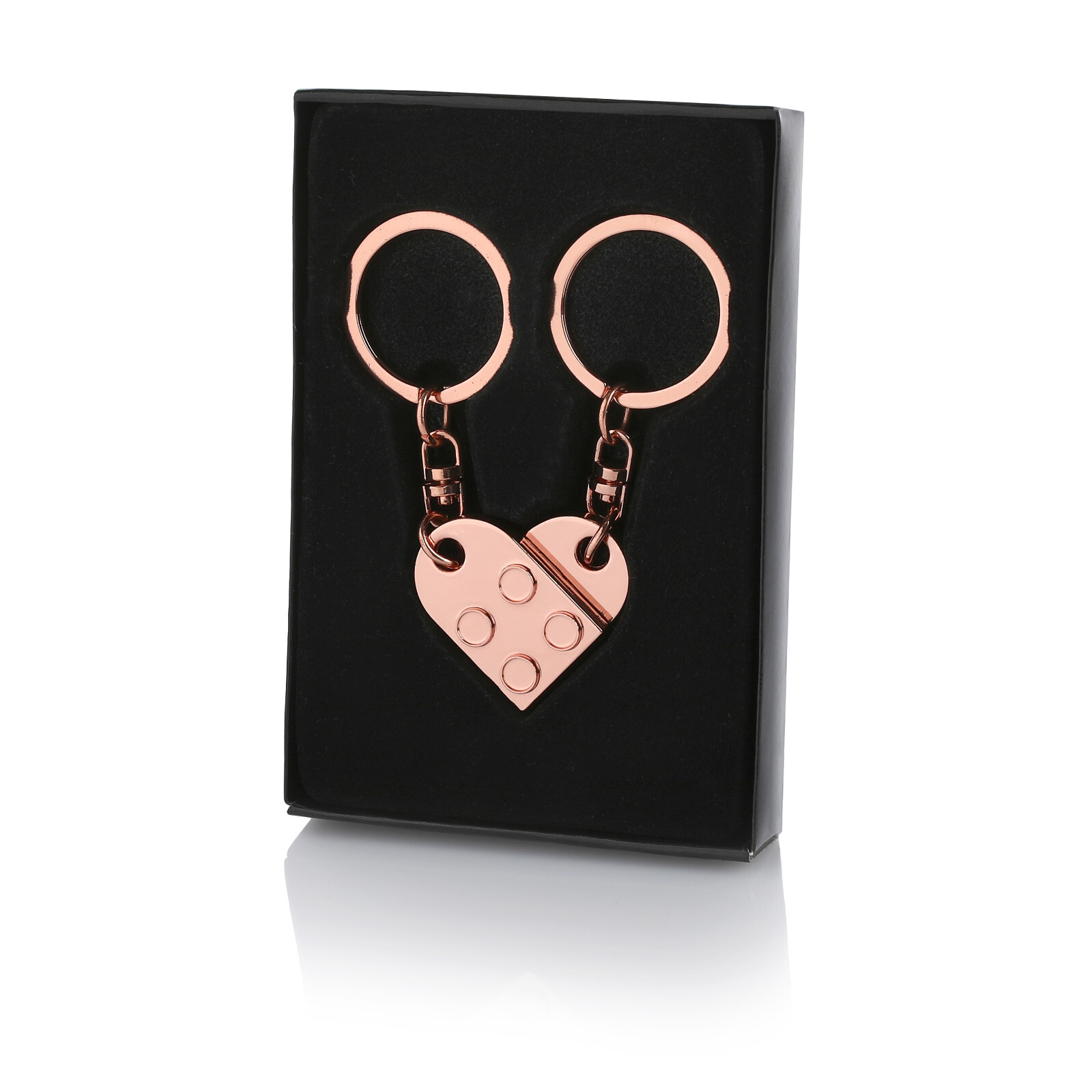 CraftWerk Schlüsselanhänger Herz 2er Set - Love Baustein Glücksbringer Geschenk