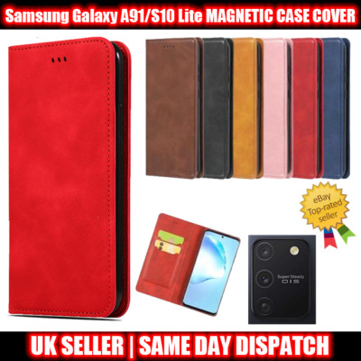 Magnet Book Cover Case für Samsung A91/S10 Lite Card Wallet Leder Slim Fit