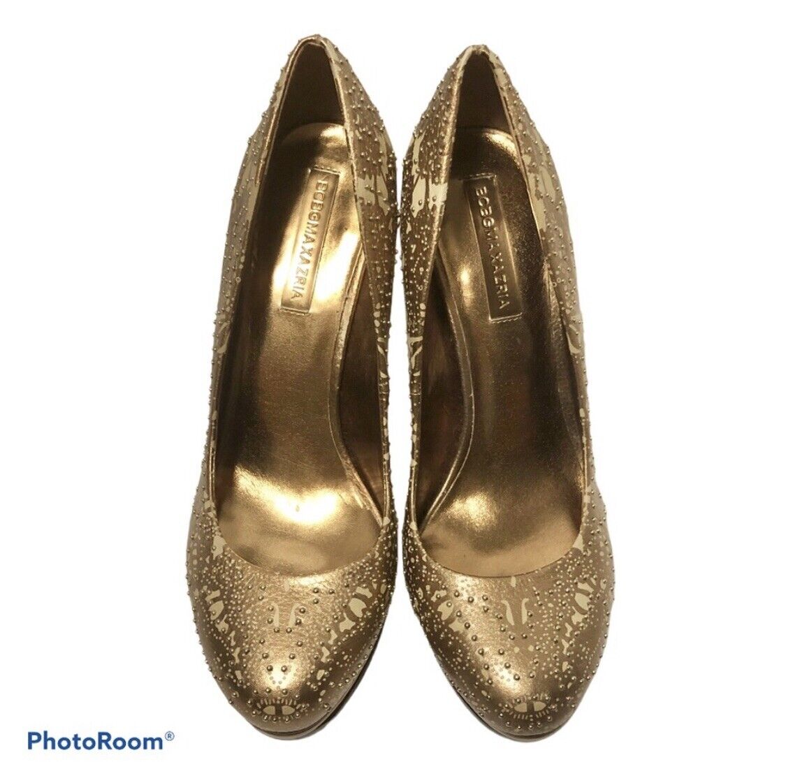 BCBGMaxAzaria Stiletto Heels Shoes Womens 9B Copper Gold | eBay