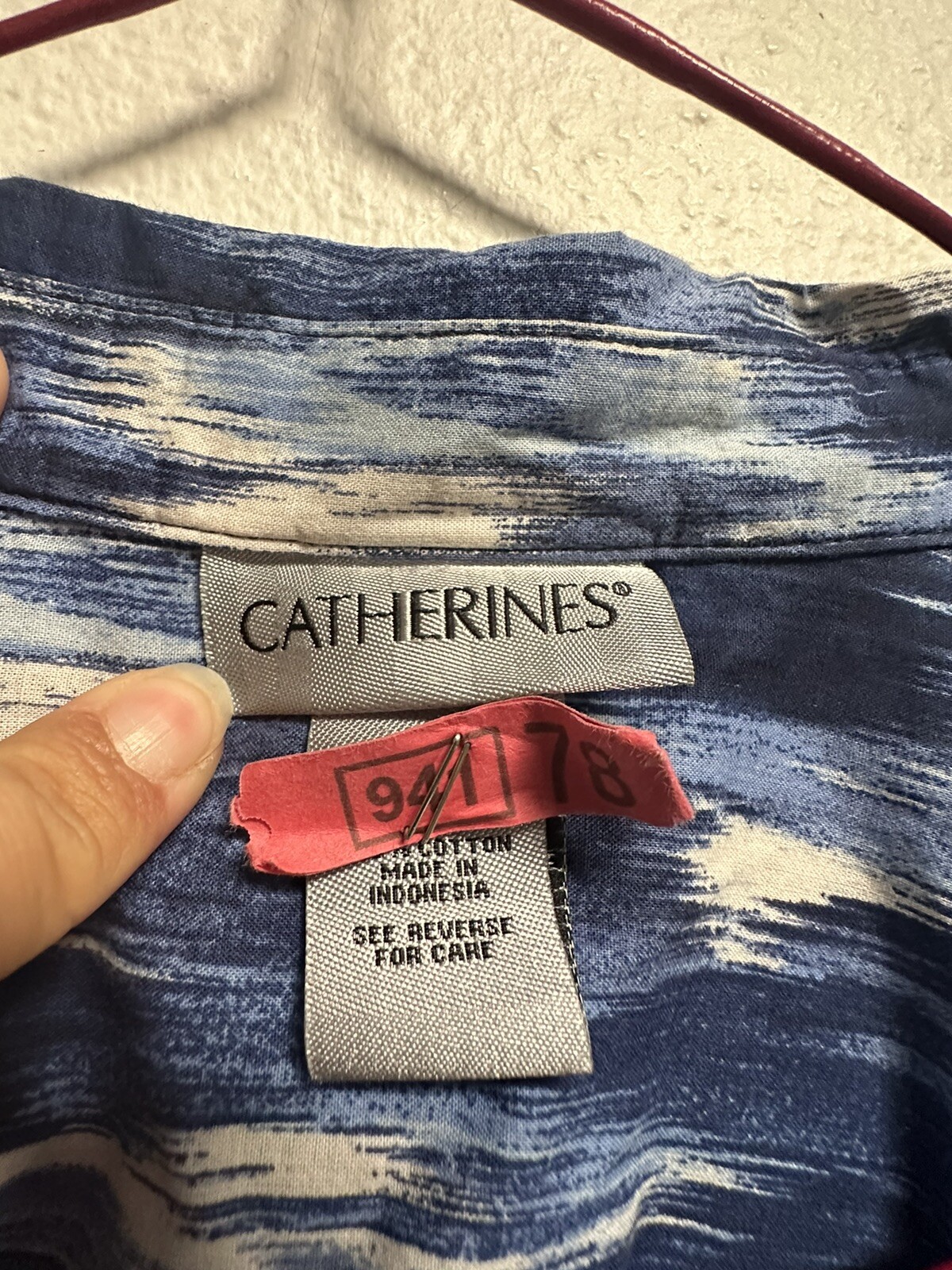 Catherines Button Down Casual Blouse Watercolor A… - image 5