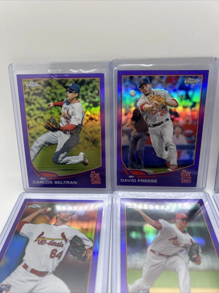 2013 Topps Chrome 圣路易斯红雀队 10 张卡套装紫色折射平行 — 第 2/4 张图片