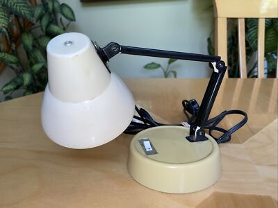 MCM Adjustable Arm Reading Desk Table Lamp 40 Watt Small Portable Vintage Works!