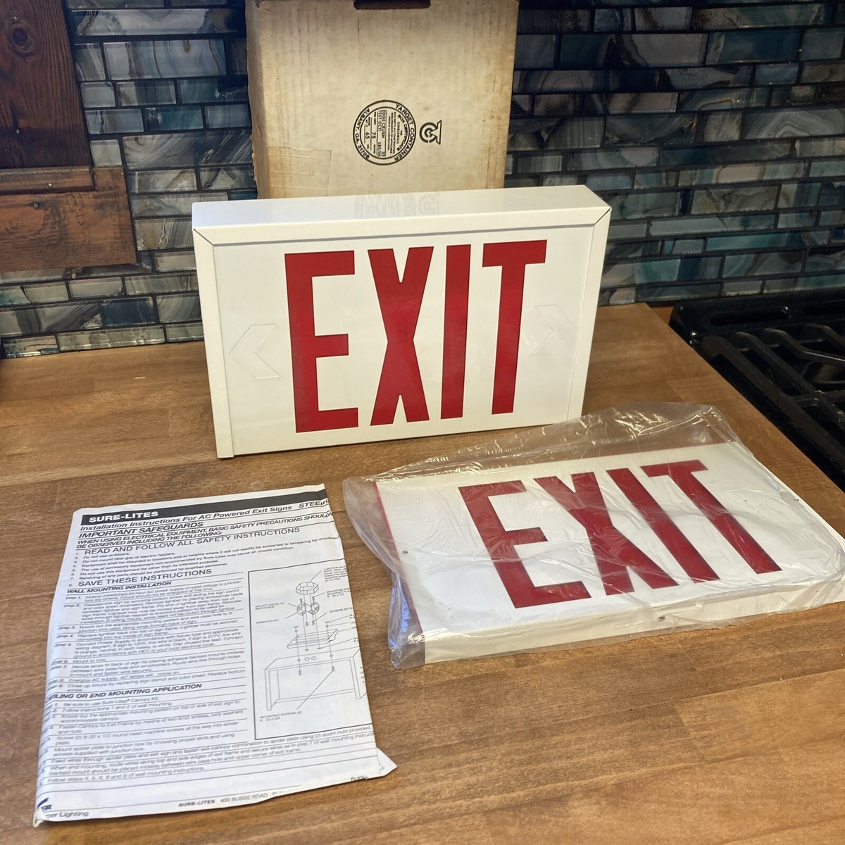 Sure-Lite R-2-CX Exit Sign Red & White Emergency Safety - 5VC15