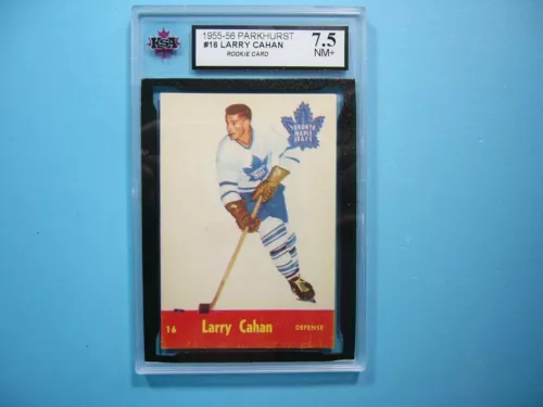 1955/56 PARKHURST NHL HOCKEY CARD #16 LARRY CAHAN ROOKIE RC KSA 7.5 NM+ PARKIE