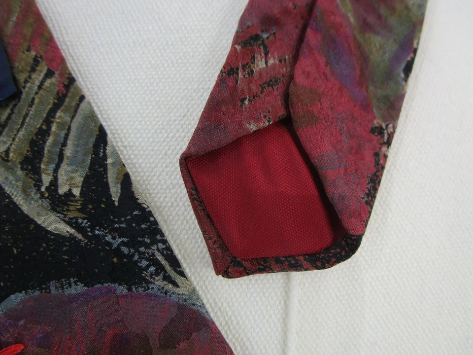 Corbata de seda Hardy Amies multicolor floral 56,75" de largo 3,75" de ancho de colección Foto 2 de 4