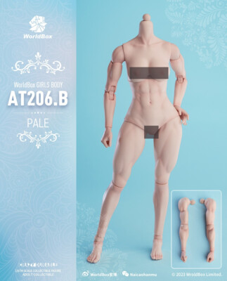 Worldbox AT206B 1/6 Pale Female Muscle Flexible Joint Body Fit 12'' Action Figure