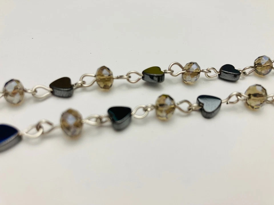 VENTA DE MUESTRA Cuentas de repuesto Hematita Hematita Gris Gris Cristal Cadena 458 Foto 2 de 3