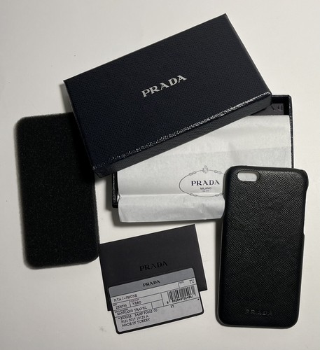Authentic Prada iPhone 6s Saffiano Leather Black Case Original Box III - Picture 2 of 5