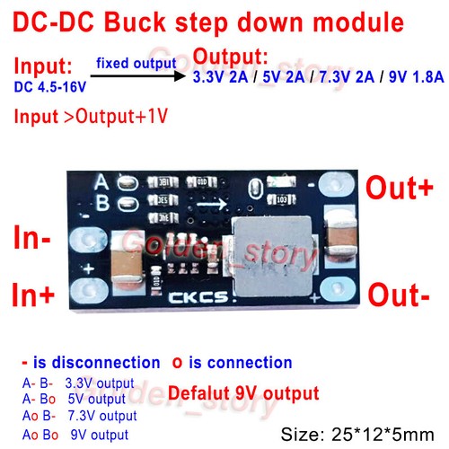 Micro DC-DC Buck-Step Down Volt Converter Power Module 5V-12V to 3.3V 5V 7.3V 9V - Picture 1 of 2