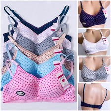 3/6 Teenager Bras Wire Free Teen Girl Junior SOFT CUP Training Bra Heart 30A-36A
