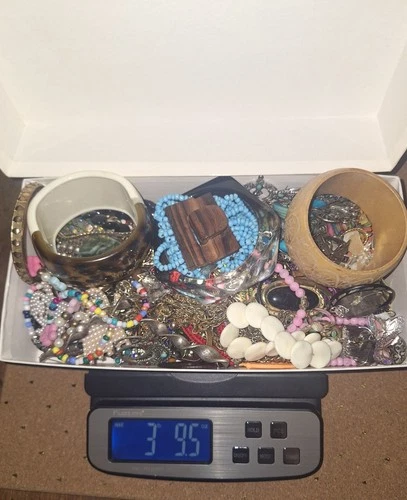 Bulk Costume Jewelry Lot  Craft 3+ Lb Vintage Modern Bangles Necklaces Mixed
