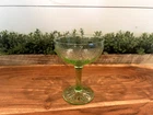 Green Cameo Depression Glass . 4-7/8" Tall Sherbert Dish/Champagne Glass.