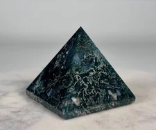 Large  Moss Agate Crystal Pyramid Healing Stone For Home Office Decor Pyramid