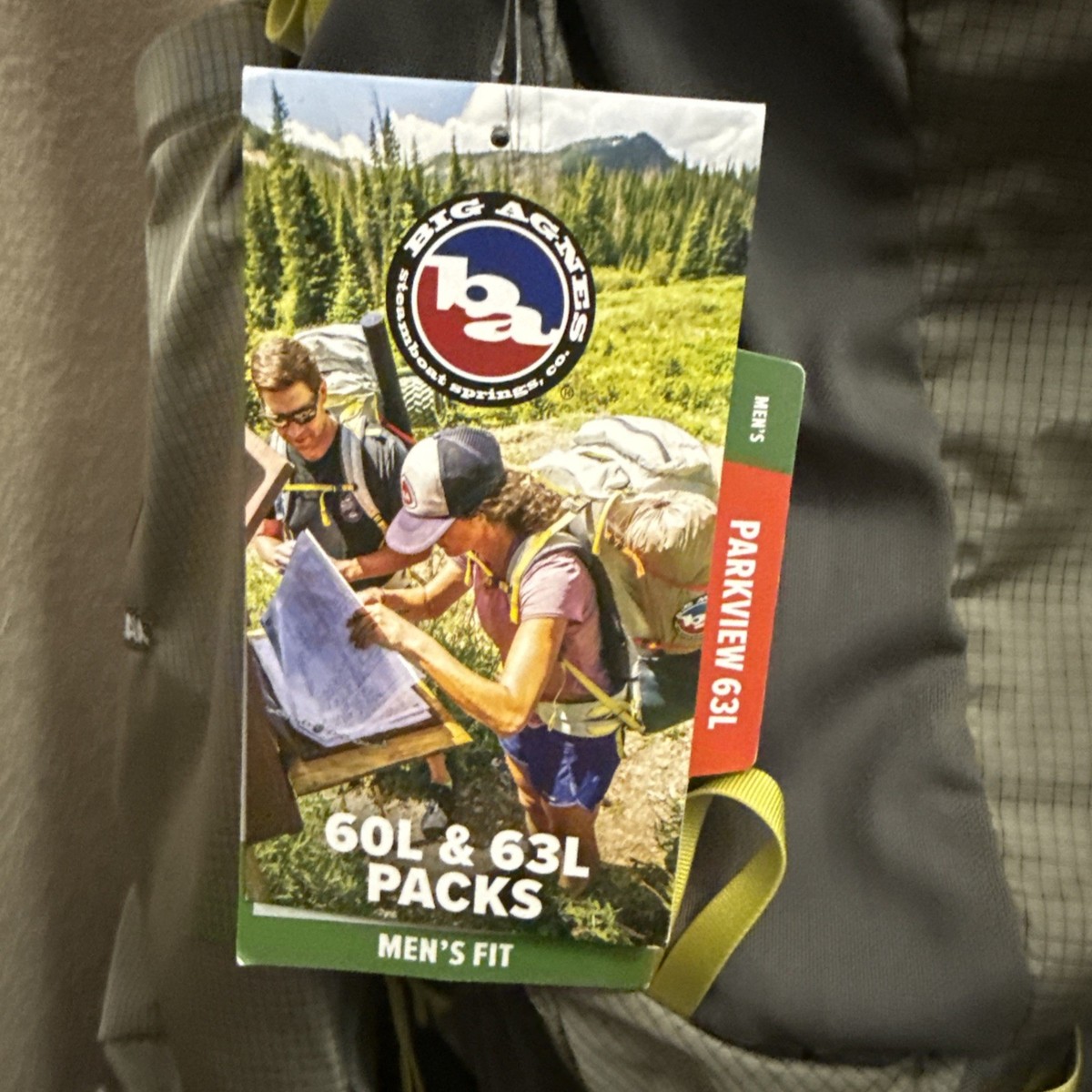 Big Agnes Parkview 63L Backpack for Multiday Hiking Medium Olive