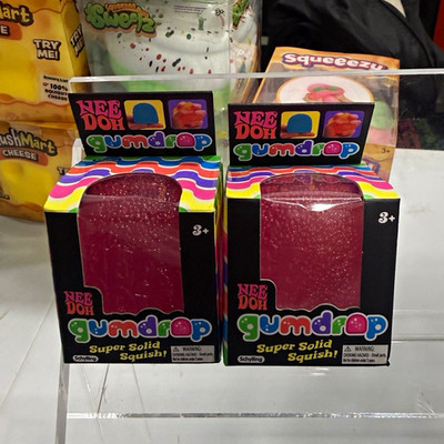 Schylling Nee Doh Gumdrop Super Solid Squish Squeeze Toy Pink Age 3-4