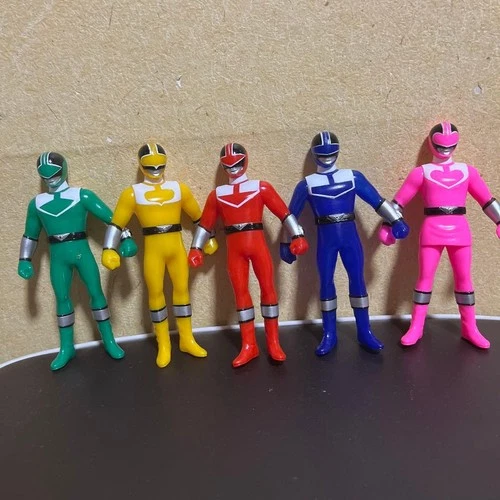 Power Rangers Timeranger Soft Vinyl Figure 13cm Set Bandai Vintage Sentai Japan