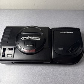 Sega Genesis Model 1 System Console w/ Sega CD 2 Bundle OEM Controller & Cables