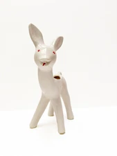 VINTAGE MCM Shawnee Deer Planter White Fawn Figurine super cute!!