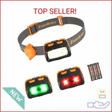 EverBrite 300 Lumens Headlamp with Red/Green/White Light Modes, Tail Light, Adju