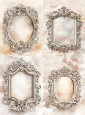 Antique Frames | A4 Rice Paper | Paper for Decoupage | LaBlanche