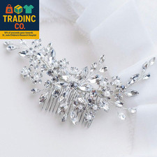 Crystal Bridal Hair Combs Rhinestones Hairpieces Flower Wedding Clips Accessorie