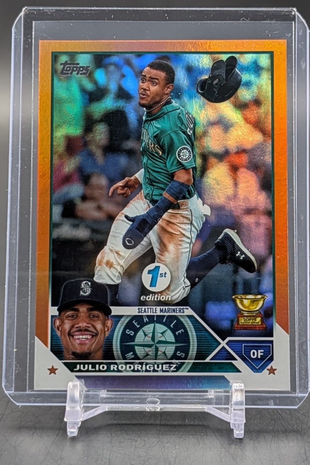 2023 Topps Series 1 1st Edition Julio Rodriguez #330 Orange Foil /75