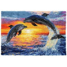 Herrschners® Sunset Dolphins Latch Hook Kit