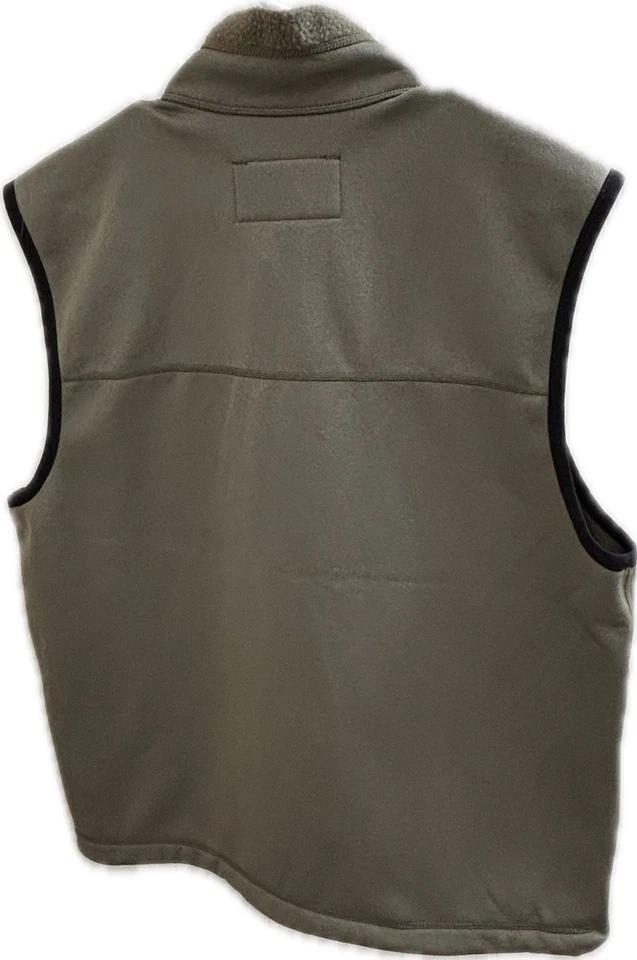 Chaleco Filson Para Hombres Medio Campo Verde Oliva Granito Aguja Forrado de Vellón Cremallera Completa Foto 3 de 4