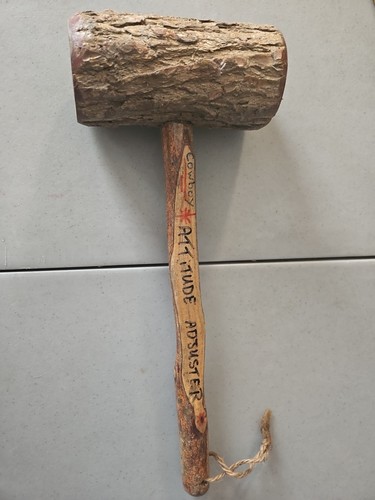 Attitude Adjuster Large Natural Wooden Hammer