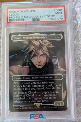 Cloud Midgar Mercenary  Pro Tour Top 32 Foil Promo MTG PSA 9
