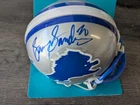 Barry Sanders Autographed Vintage Lil' Riddell Mini Lions Helmet New In Box