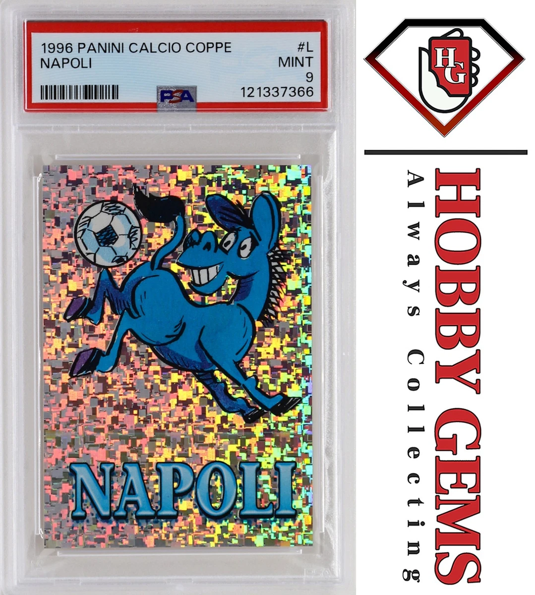 Carte Panini Calcio '97 SUPERCAMPIONI Roberto Baggio #222 - Gradée PSA 6 EX-MT, AC Milan, 1996-97